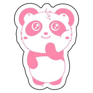 Shy Panda Sticker (Pink)